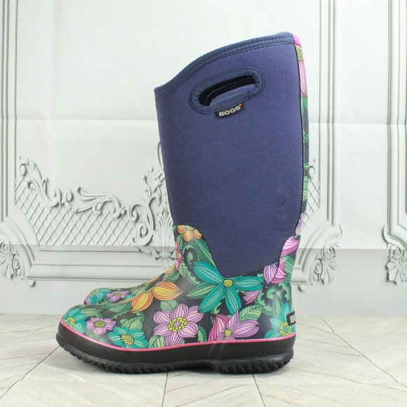 Bogs Shoes - BOGS Classic Hi Linai Floral Rubber Mud Rain Boots Size US 8